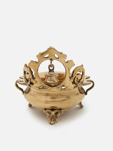 Pure Brass Ethnic Carved - Bell Design Urli Bowl