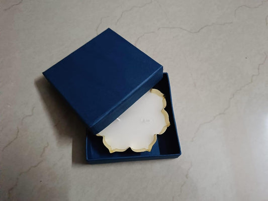JAIN ART VILLA Scented Floral Urli Candle, Oudh & Vanilla Fragrance, Blue Gift Box, Home Decor