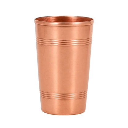 Copper-Finish Brass Lassi Glass, 350ml, Traditional Embossed Design, Drinkware for Beverages
