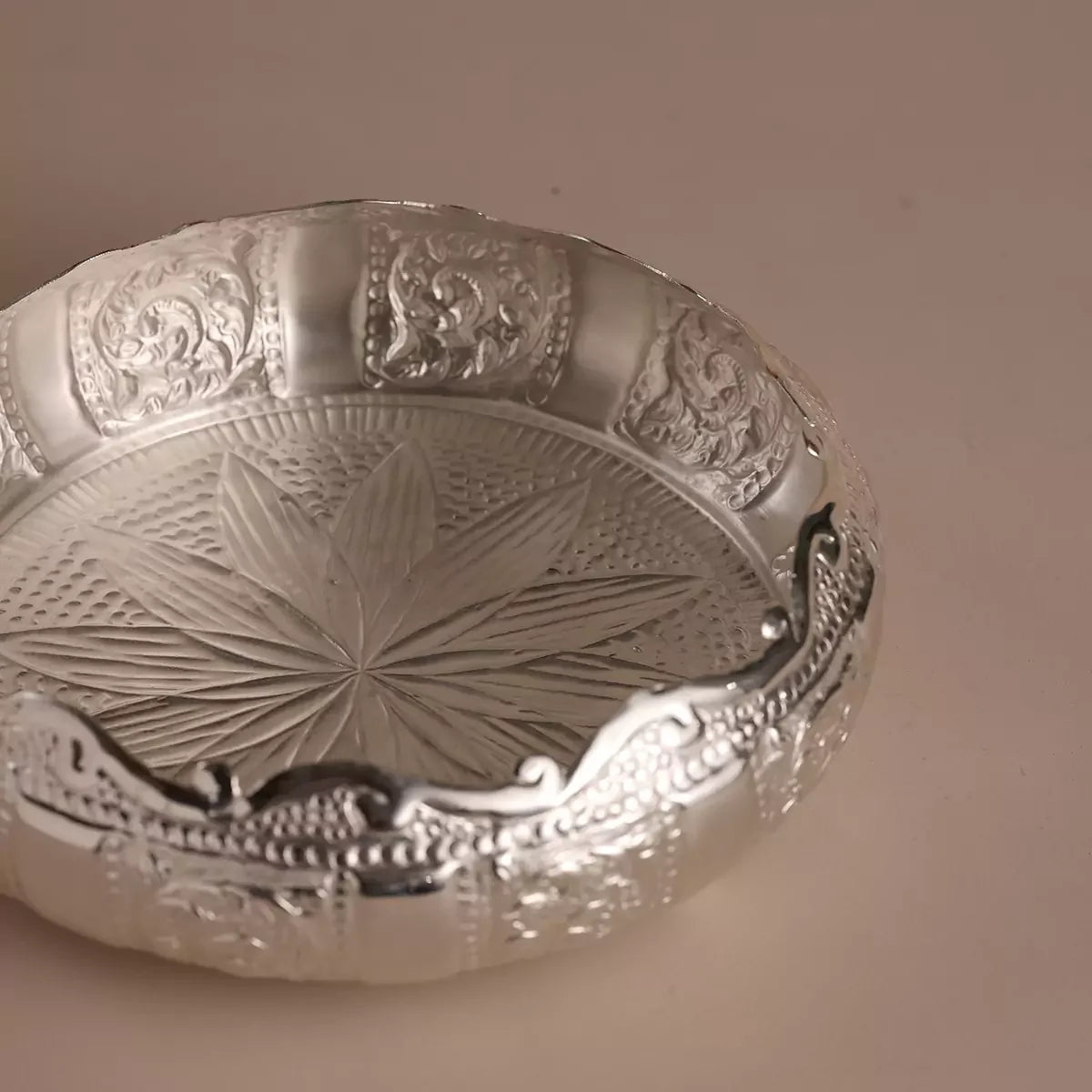 Silver traditional embossed Heirloom Urli