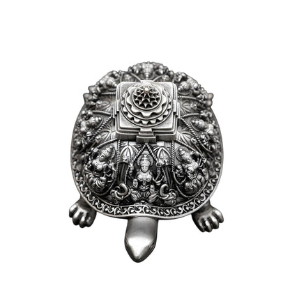 999 Silver Tortoise with Shree Yantra | Vastu Feng Shui Decor for Home & Office - 2.5 inch