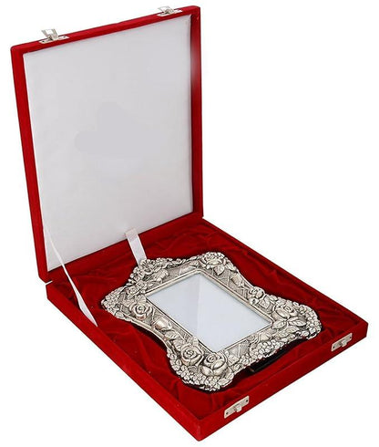 Silver Photo Frame with Oxidized Finish and Beautiful Gift Box