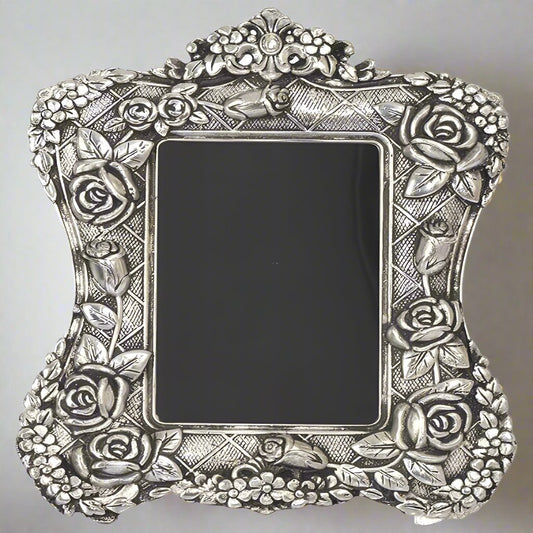 Silver Photo Frame with Oxidized Finish and Beautiful Gift Box