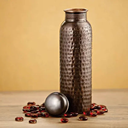 Antique Hammered Design - 100% Pure Copper Water Bottle