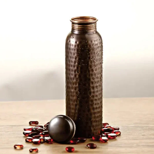 Antique Hammered Design - 100% Pure Copper Water Bottle - JAIN ART VILLA