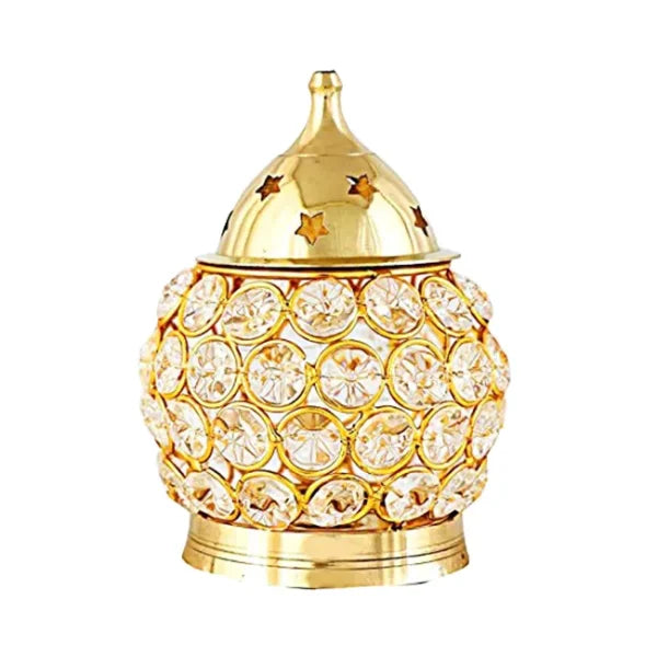 Brass Crystal Akahnd Diya