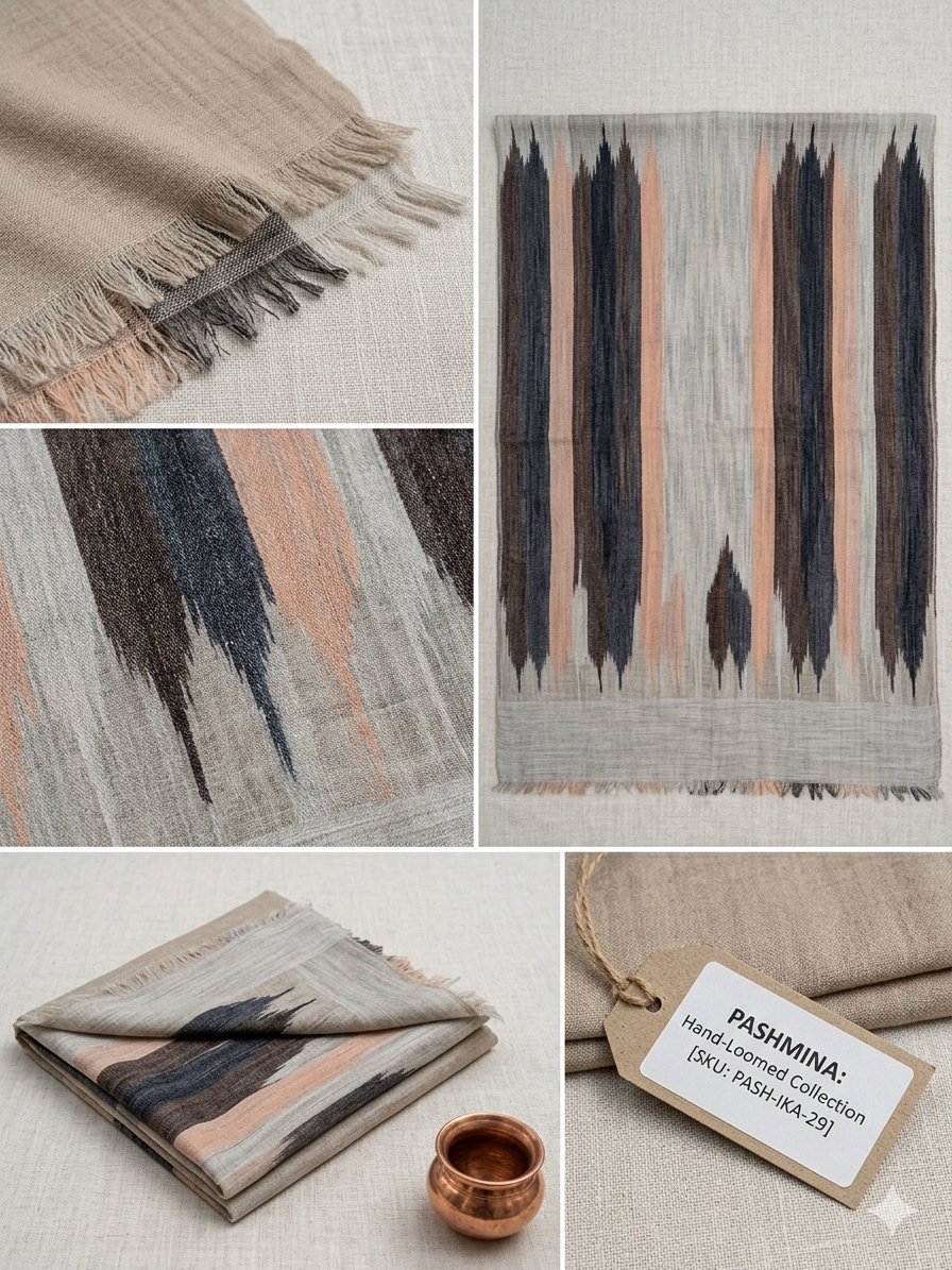 Premium Abstract Print Pashmina Shawl for Women | Soft Luxury Winter Wrap | Elegant Designer Kashmiri Style Shawl