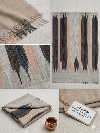 Premium Abstract Print Pashmina Shawl for Women | Soft Luxury Winter Wrap | Elegant Designer Kashmiri Style Shawl