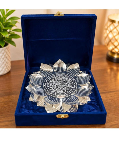 German Silver Lotus Stand for Pooja, 7 Inch Kamal Asan for God Idol |