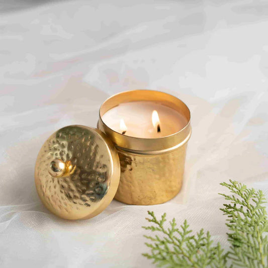 Rose Scented Dual wick Gold Votive-shaped Candle