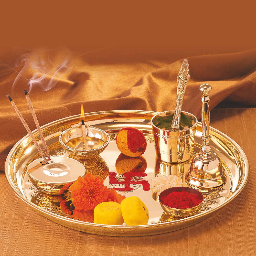 Authentic Brass Puja Thali Set