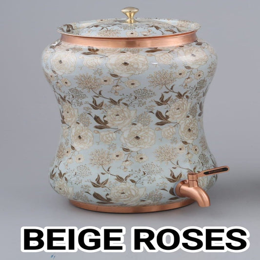 Beige Roses - Enamel Coated Copper Tanks