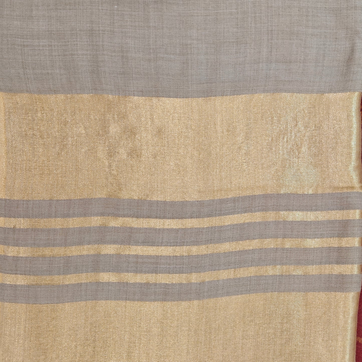 Premium Beige Pashmina Shawl with Golden Zari Border for Women | Soft Luxury Winter Wrap | Elegant Kashmiri Style Stole