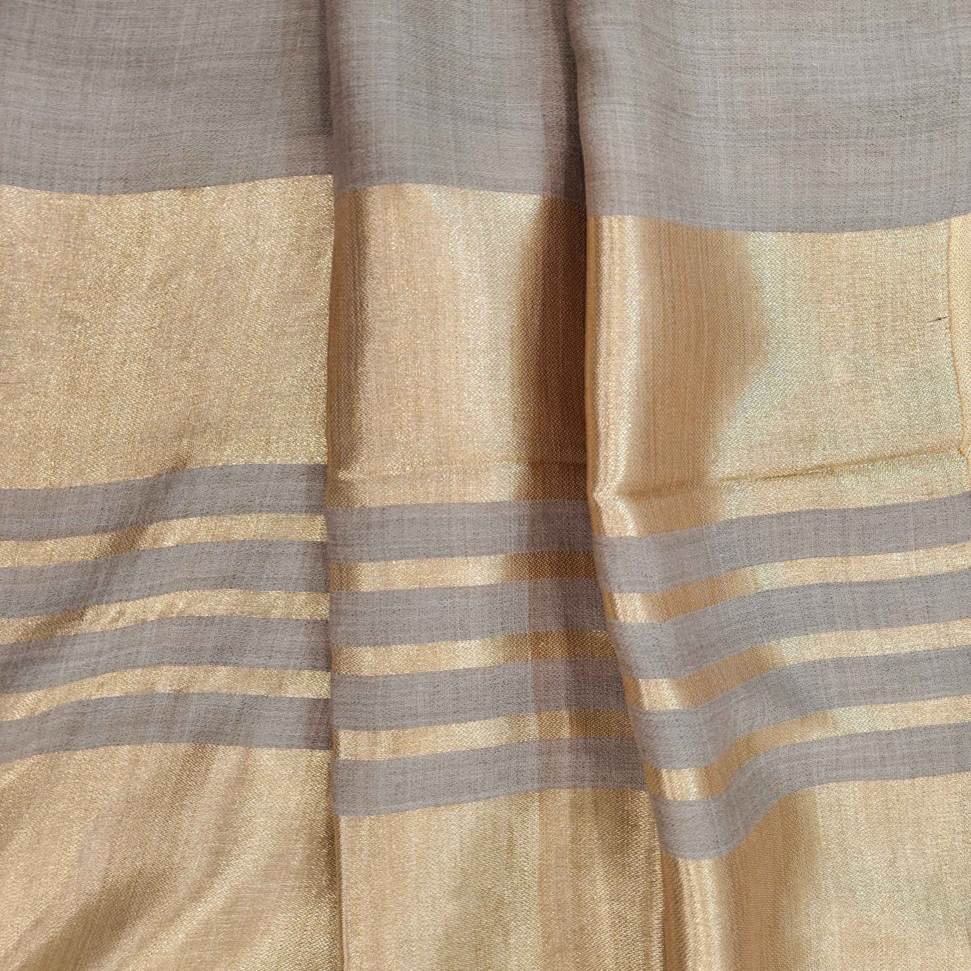 Premium Beige Pashmina Shawl with Golden Zari Border for Women | Soft Luxury Winter Wrap | Elegant Kashmiri Style Stole