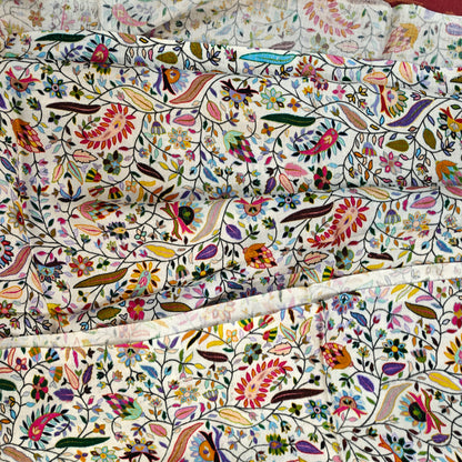 Luxury Multicolor Kashmiri Pashmina Shawl for Women | Floral Embroidered Soft Winter Shawl | Premium Designer Wrap
