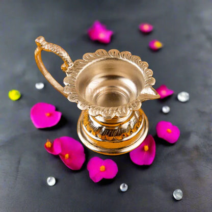 Intricately Designed Silver Plated Pooja Thali Set with Floral Patterns