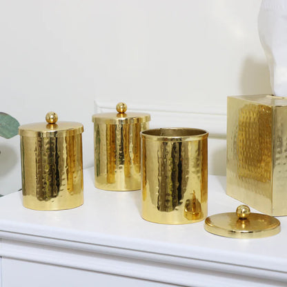 Hammered Gold Brass Jars