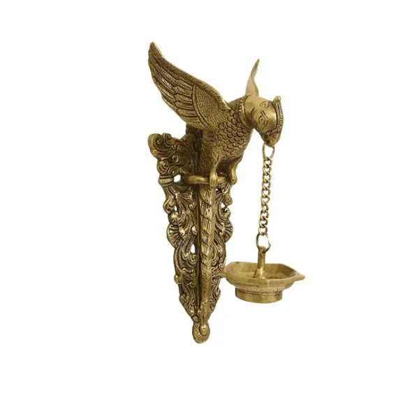 Handmade Brass Wall Hanging Bird Oil Lamp