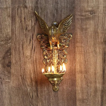 Handmade Brass Wall Hanging Bird Oil Lamp