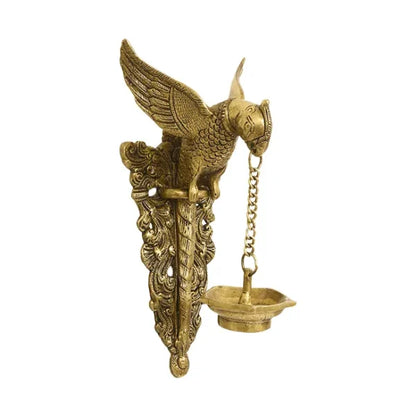 Handmade Brass Wall Hanging Bird Oil Lamp