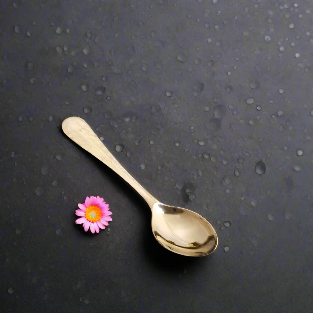 Brass Hammered Square Thali Set