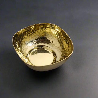 Brass Hammered Square Thali Set