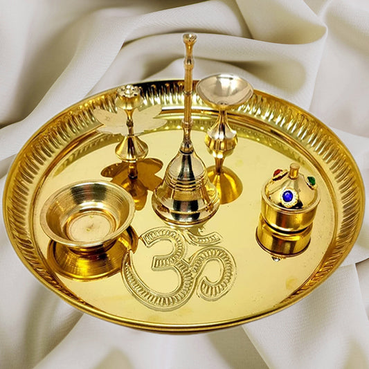 Om Brass Pooja thali Set