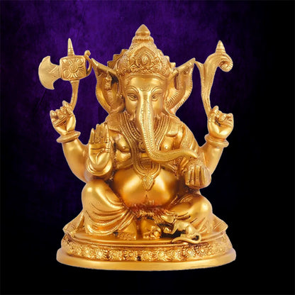 Brass Lord Ganesh Idol | Large Brass Ganesha Statue