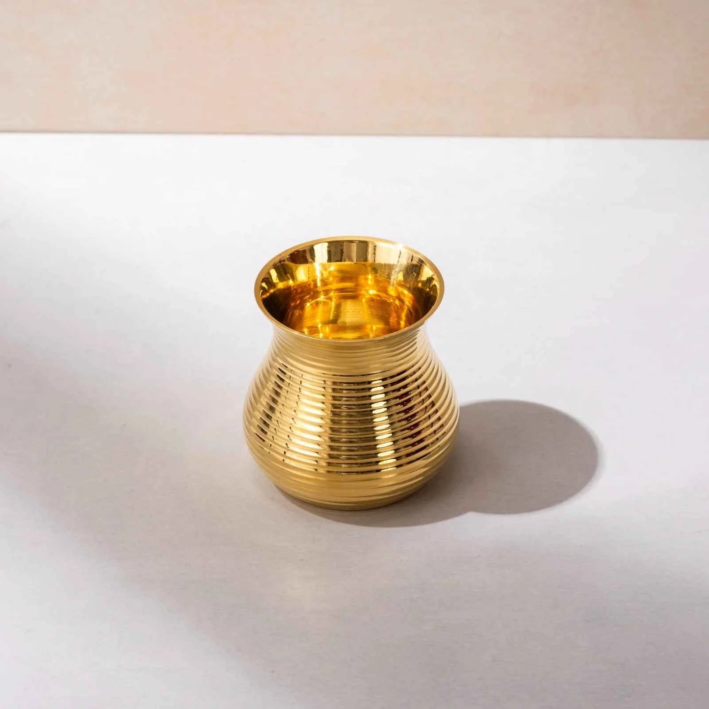 Jain Art Villa Brass Matki Glass /Tumbler/Glass – Pooja Lota/Brass Water Pot  3 incg