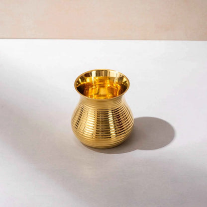 Jain Art Villa Brass Matki Glass /Tumbler/Glass – Pooja Lota/Brass Water Pot  3 incg