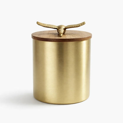 Jain Art Villa Golden Eagle Airtight Brass Storage Jar (Large)