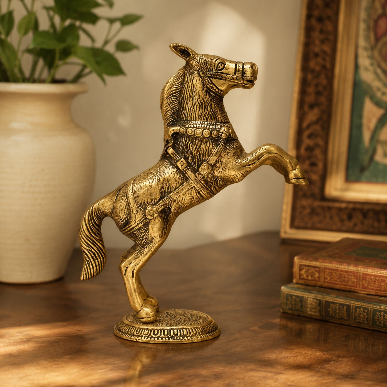 Decorative Brass Horse Figurine | Vastu Feng Shui Horse for Prosperity & Success