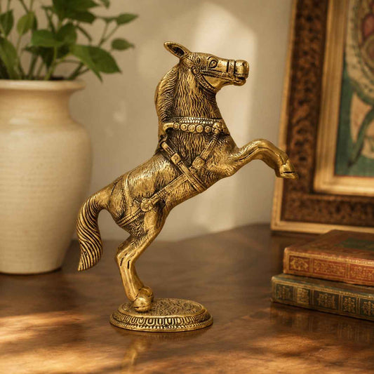 Decorative Brass Horse Figurine | Vastu Feng Shui Horse for Prosperity & Success