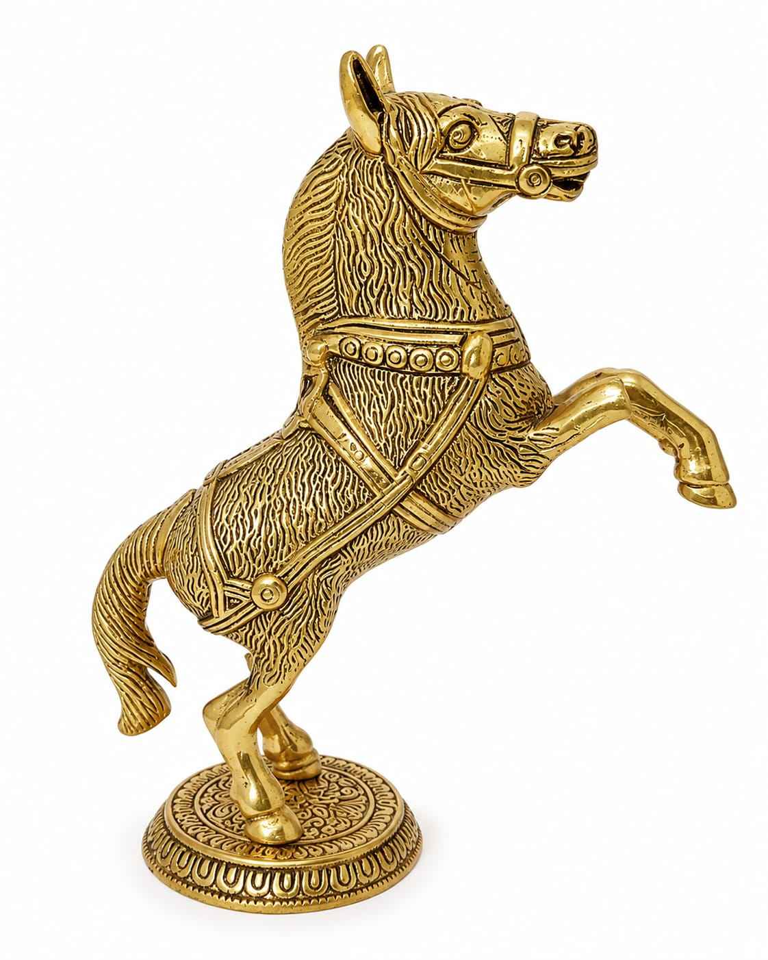 Decorative Brass Horse Figurine | Vastu Feng Shui Horse for Prosperity & Success pack of 2
