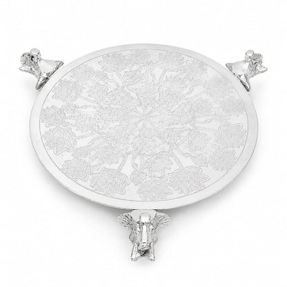 Heritage Cake Platter with Elephant Leg 12 inch