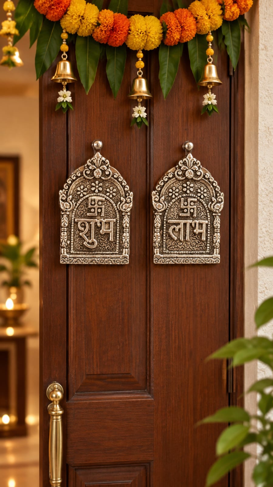 German Silver Shubh Labh Antique Idols | Diwali Home Decor