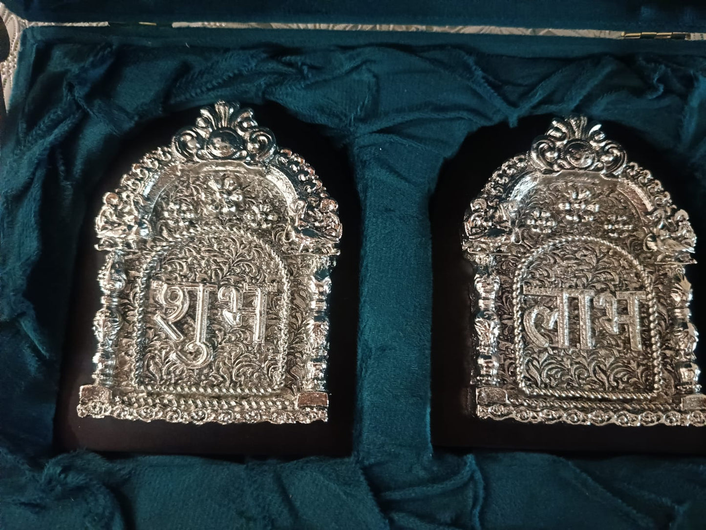 999 Silver Shubh Labh Wall Hanging Set with Wooden Base | Vastu & Entrance Decor | Luxury Gift