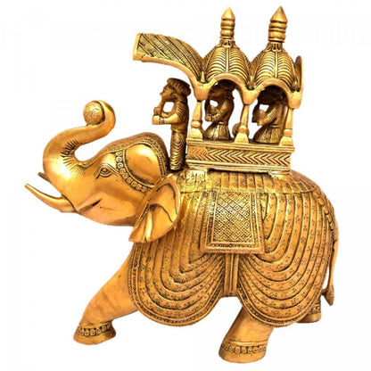 Pure Brass Big elephant with howdah showpiece