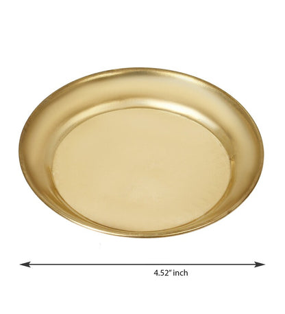 Golden Brass Pooja / Bhog Thali Set