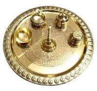 Engraved Brass Pooja Thali Set