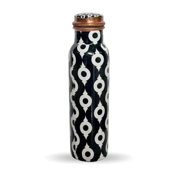 Modern Abstract Design - 100% Pure Copper Water Bottle (1000 ml)