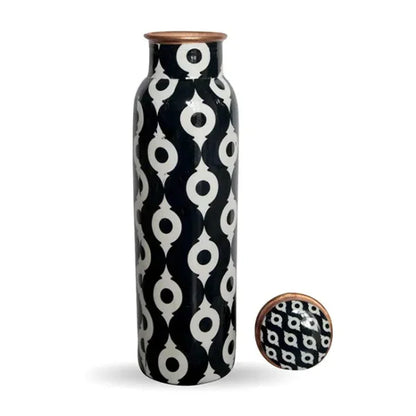 Modern Abstract Design - 100% Pure Copper Water Bottle (1000 ml)