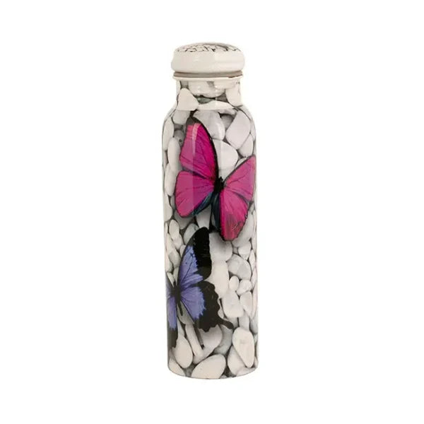 Butterfly Meenakari - 100% Pure Copper Water Bottle (1000 ml)